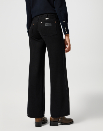 Wide Leg - Wrangler Blugi Negri WORLD WIDE Wide Leg Femei