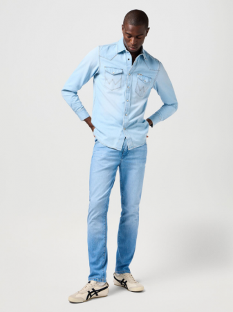 Wrangler Blugi Albastri Deschisi LARSTON Slim Tapered Barbati [4]