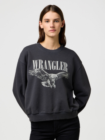 FEMEI - Wrangler Bluza Gri Inchis Oversized Femei