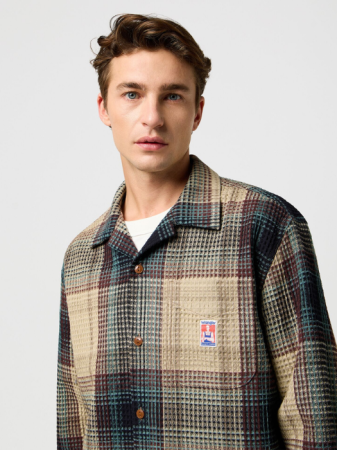 Wrangler Camasa Bej/Turcoaz Relaxed Barbati [1]