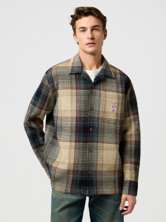Wrangler Camasa Bej/Turcoaz Relaxed Barbati [2]