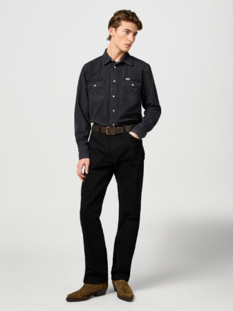 Wrangler Мужская Рубашка Чёрная Regular [1]