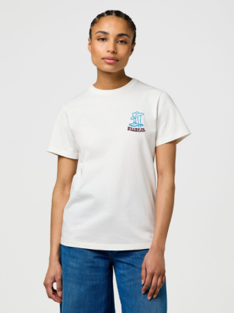 Tricouri si Topuri - Wrangler Tricou Alb Regular Femei