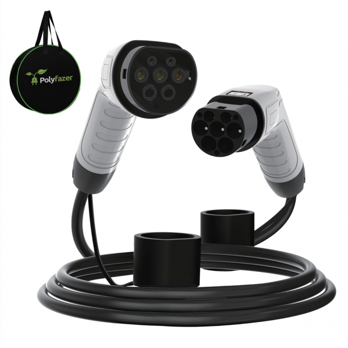 Cablu incarcare masina electrica Polyfazer, type 2, 7.4 KW, Monofazic, lungime cablu 5m, Geanta transport cadou [1]