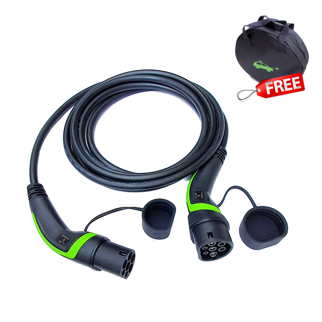 Cablu Incarcare masini electrice – Polyfazer, Type 2, 32A, 22kW, negru si verde [2]