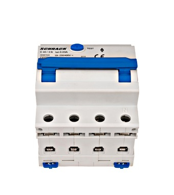 Intreruptor Schrack RCBO AK667840 automat+dif. 3+N, AMPARO 6kA, C 40A, 30mA,tip A, statie de incarcare fixa [2]
