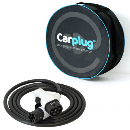 Cablu de încărcare CARPLUG , Tip 2 / Tip 2, lungime cablu 5m, 7,4kW (32A 1 fază) + Geantă [0]
