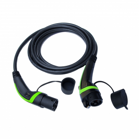 Cablu Incarcare masini electrice – Polyfazer, Type 1, 32A, 7.4kW, negru cu verde [0]
