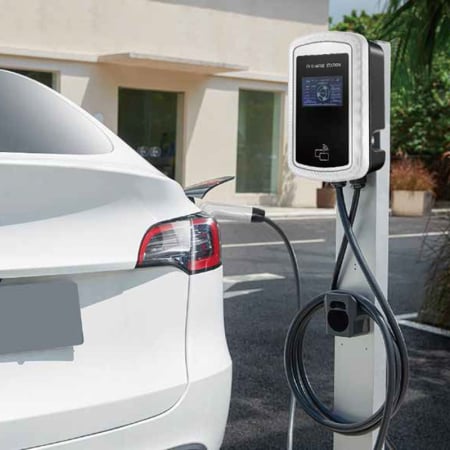 Statie incarcare masini electrice Polyfazer 22kW, 32A, montaj pe perete, ecran LCD, control Aplicație Smart Life & Card RFID [2]