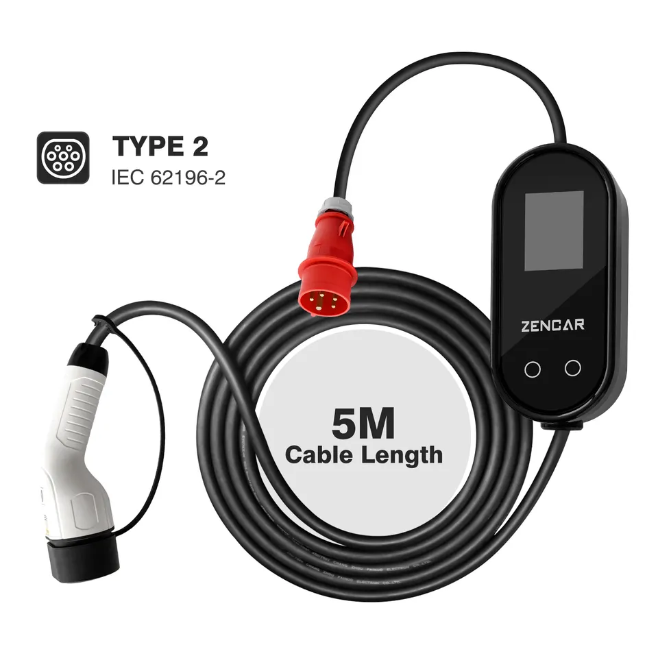Statie portabila de incarcare masini electrice Zencar, Type 2, 7.4 kW, 32A, monofazic, limitare putere statie [1]