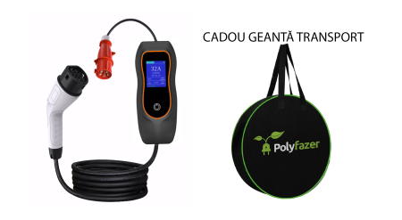 Statie portabila Polyfazer 22KW, 32A, conector type 2, cablu 5m, putere reglabila, cadou geanta transport [1]