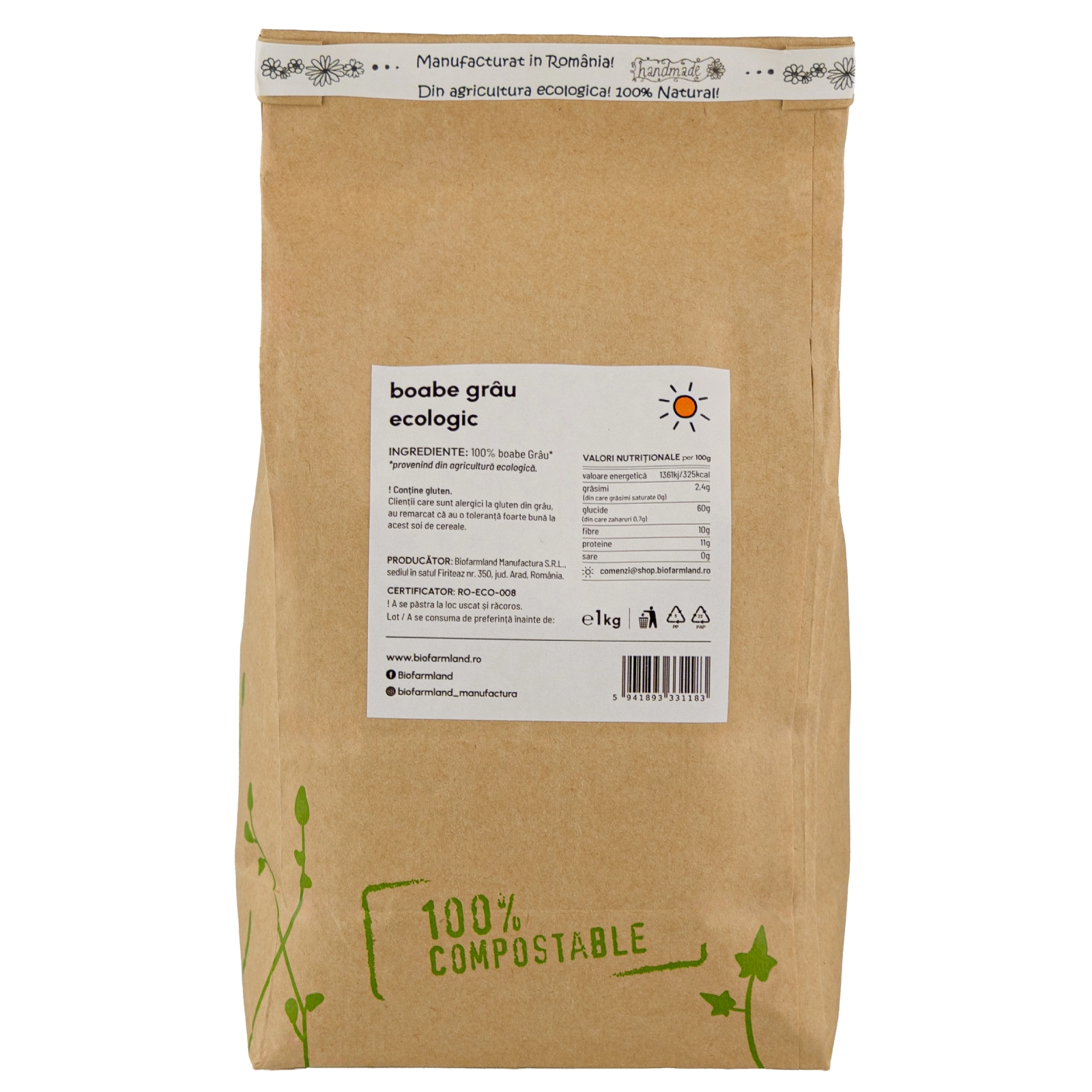 Boabe Cereale Grâu Ecologice - 750g [2]