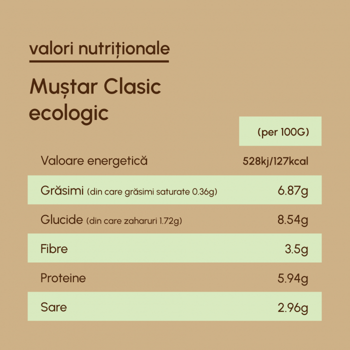 Muștar Classic ecologic - 195g [5]