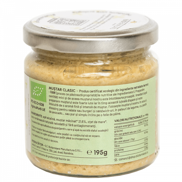 Muștar Classic ecologic - 195g [2]