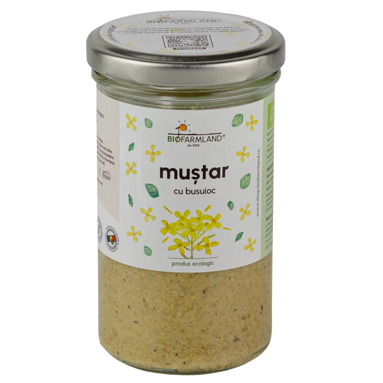 Mustar cu Busuioc ecologic - 195g