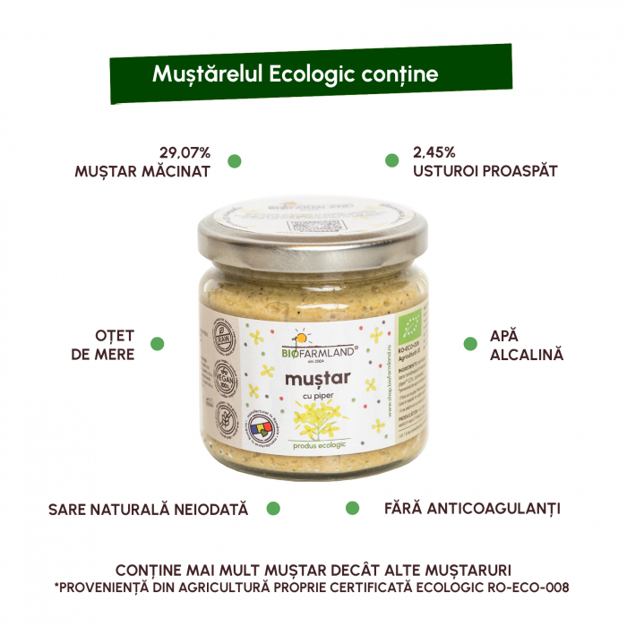 Muștar cu Piper ecologic - 195g [3]