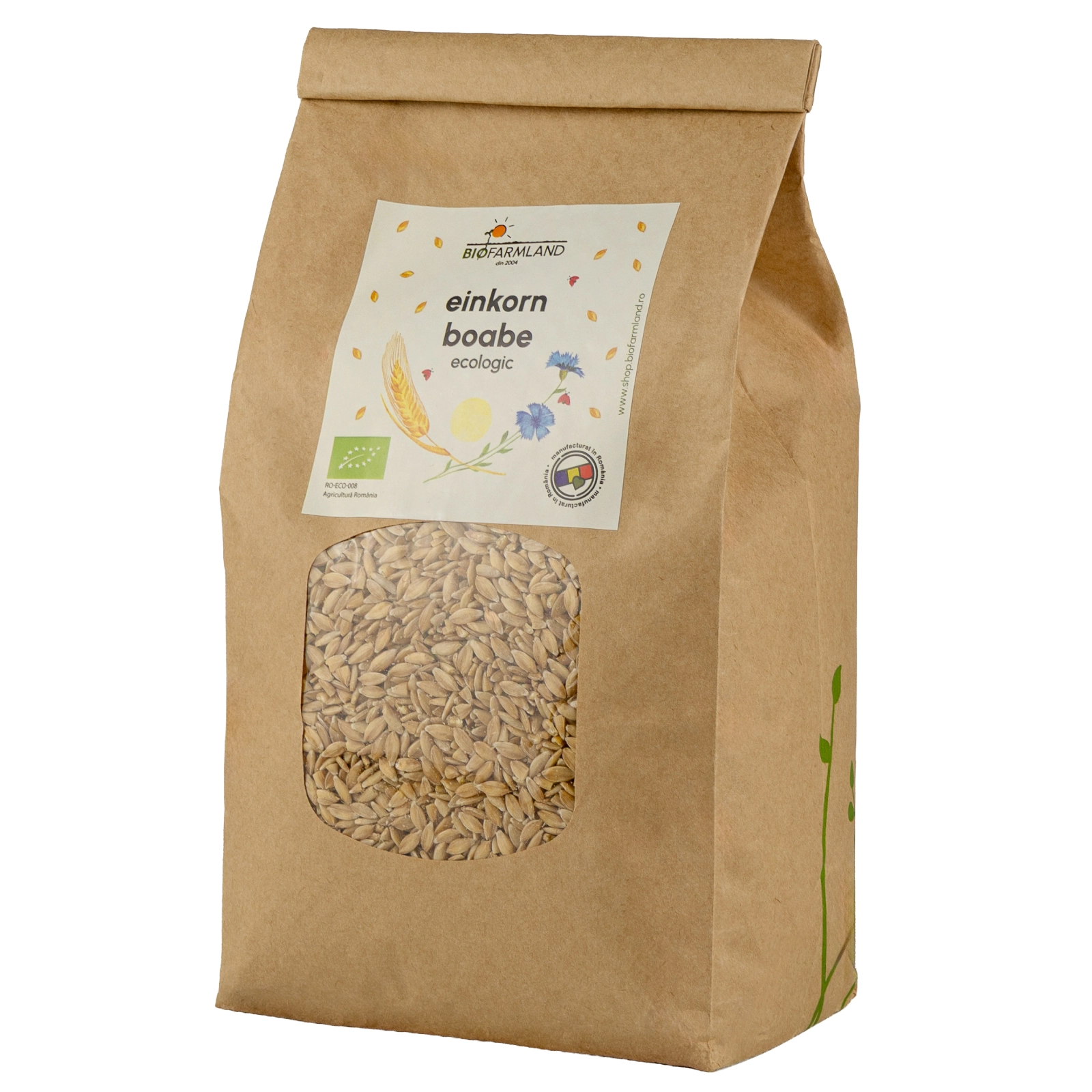 Cereale Einkorn (Alac) boabe întregi - Boabe-Einkorn-Ecologic-750gr-Începător
