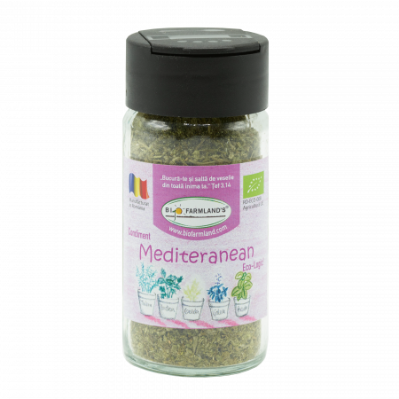 Condimente bio - Condiment „Amestec Mediteranean” ECOLOGIC - 15g (Recipient Sticlă)