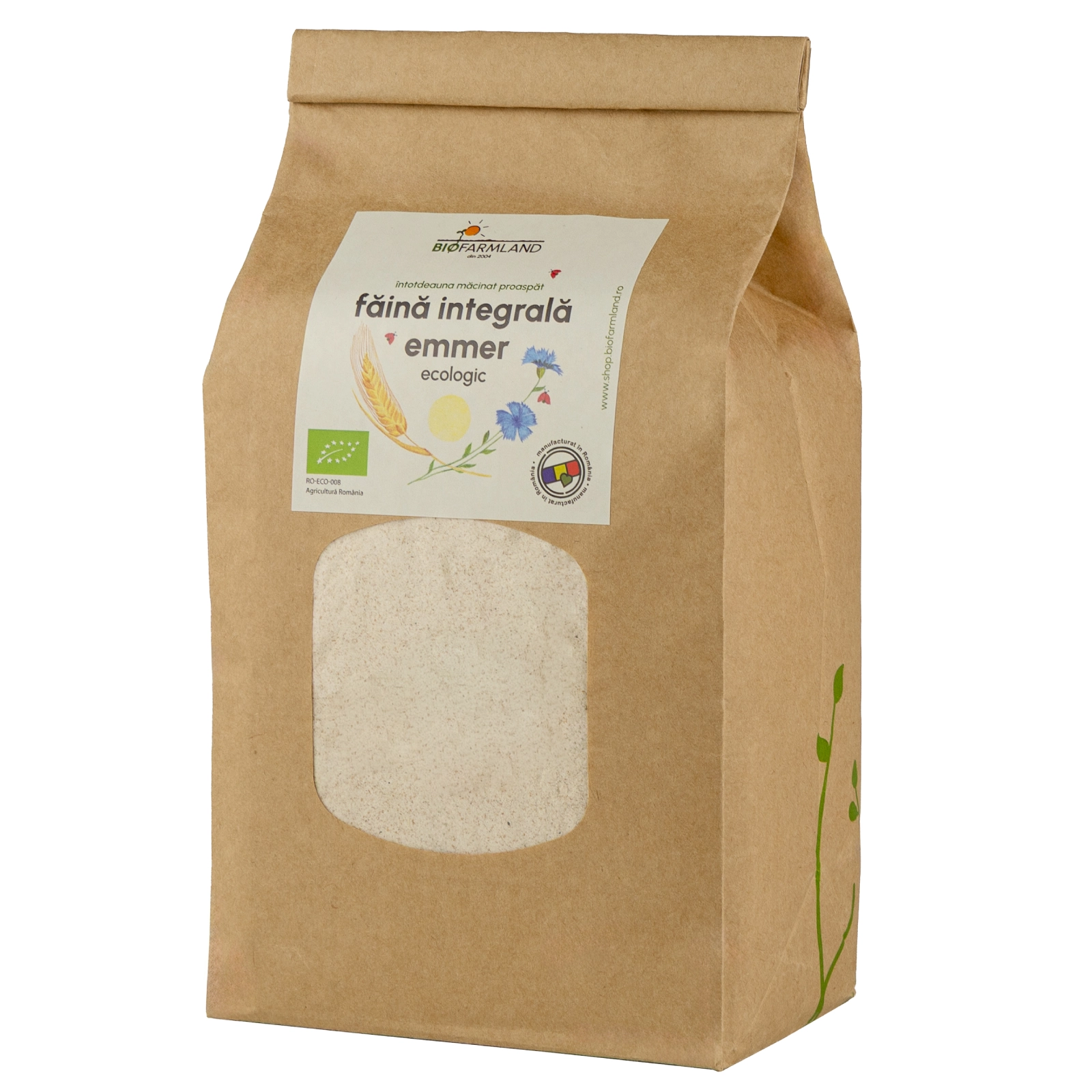 Făină integrală Emmer - Făină integrală ecologică Emmer 1 kg BioFarmland