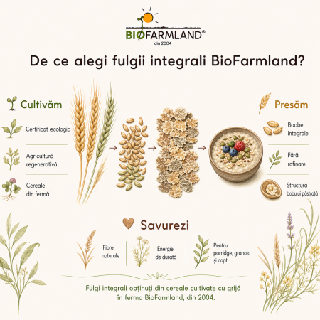 Fulgi integrali de grâu spelta, sursă de fibre - 5kg [2]