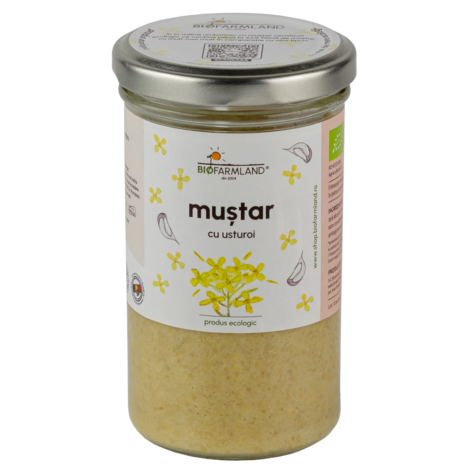Muștar bio - Muștar cu Usturoi ecologic - 195g
