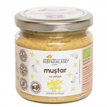 Muștar bio - Muștar cu Usturoi ecologic - 195g