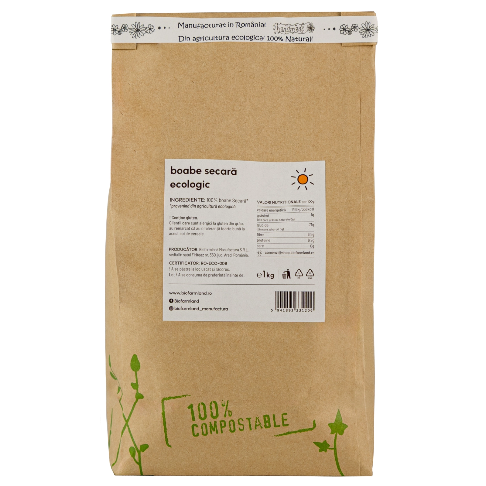 Boabe Cereale Secară Ecologice - 750g [1]