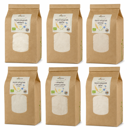 Făină integrală Einkorn (Alac) - Pachet Sortiment de 5 Tipuri de Făină Ecologică - 5kg