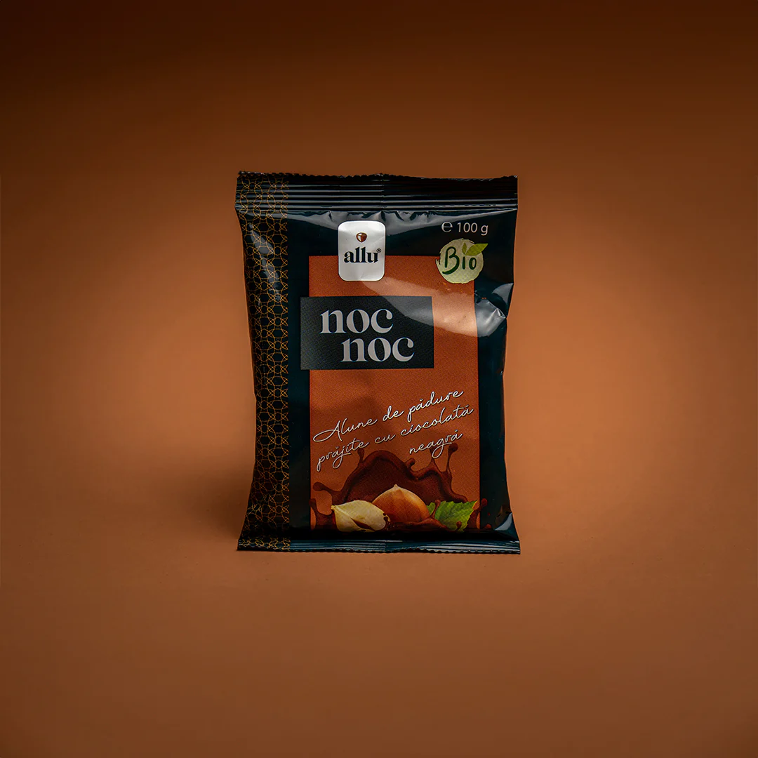 Noc Noc - Alune de pădure prăjite Bio cu sare cu ciocolata neagra [2]