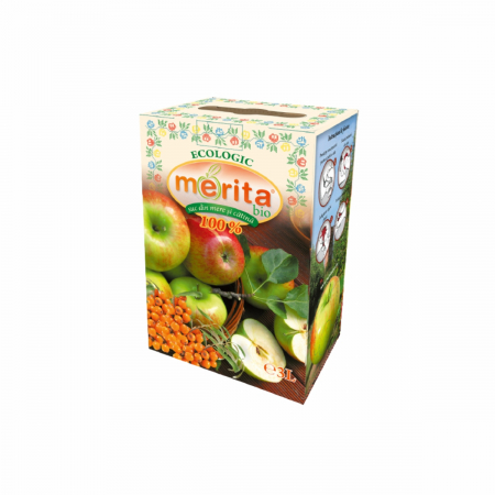 Sucuri ecologice - Suc Bio din mere și cătină Merita 3L
