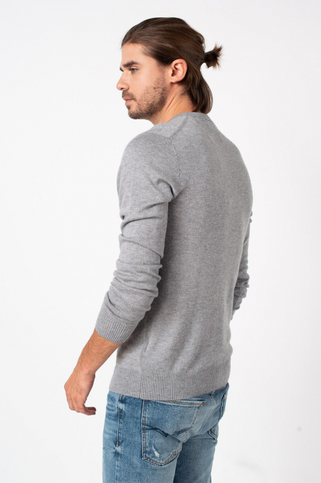 Pulover Guess Jeans tricotat fin din amestec de lana cu logo [2]