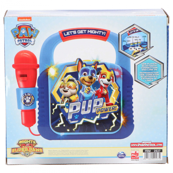 Aparat Karaoke portabil cu 1 microfoane Paw Patrol [1]