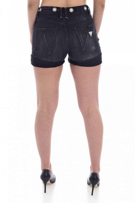 Pantaloni scurti Guess din denim cu detalii cu aspect deteriorat [5]