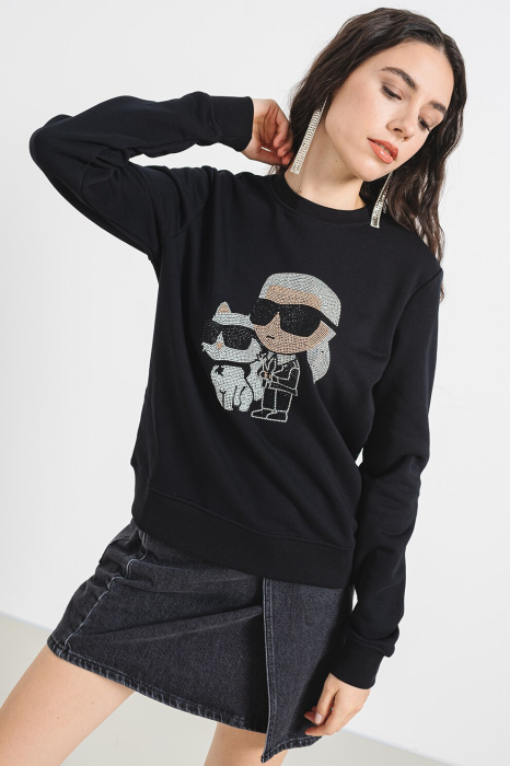 Bluza dama Karl Lagerfeld cu logo din strasuri [3]