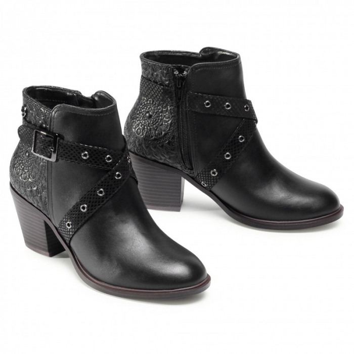 Botine Desigual de piele ecologica cu toc inalt [2]