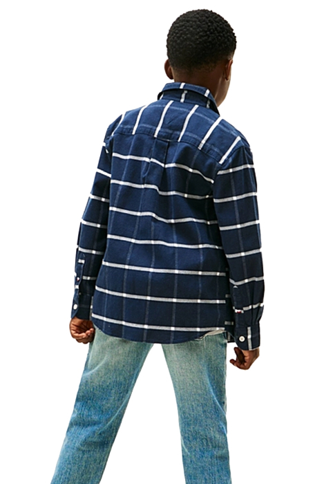 Camasa baieti Tommy Hilfiger KB0KB10096T albastra in carouri cu nasturi [2]