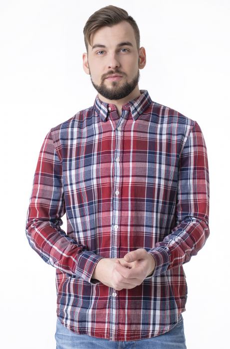 Camasa Guess din bumbac cu guler button-down regular fit [1]