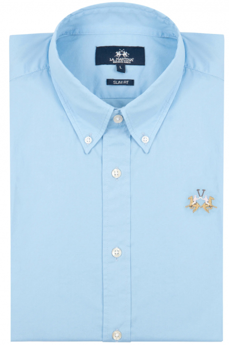 La Martina Slim fit shirt with embroidered logo CCMC02 [6]