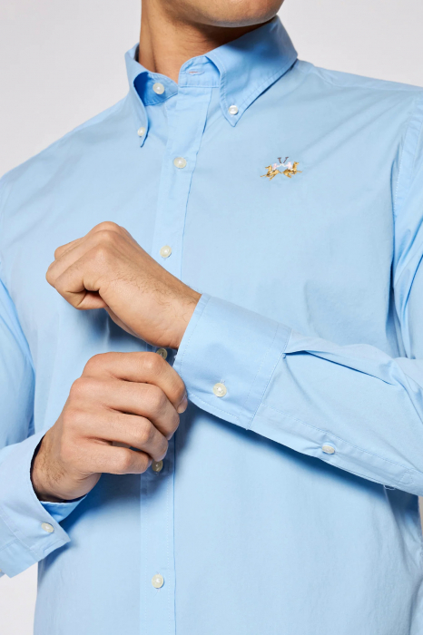 La Martina Slim fit shirt with embroidered logo CCMC02 [4]