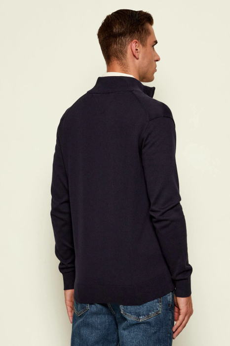 Cardigan barbati Tommy Hilfiger bleumarin cu fermoar si logo brodat [2]