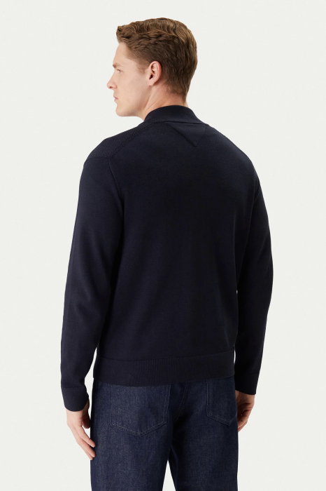 Cardigan barbati Tommy Hilfiger bleumarin cu fermoar si logo [2]