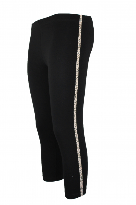 Colanti dama capri 3/4, Lolami,Negru/Bej, marime M/L [2]