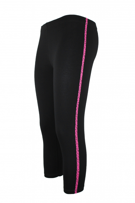 Colanti dama capri 3/4, Lolami,Negru/Fucsia, marime S/M [2]