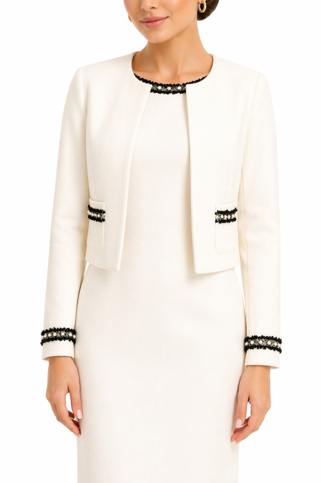 Ivory viscose set with dress and jacket [4]