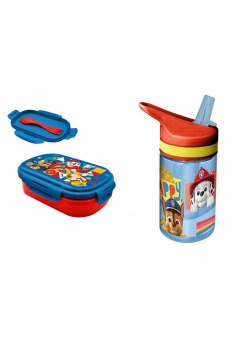 Cutie sandvis cu tacamuri si sticla de apa 400ml tritan Paw Patrol [1]