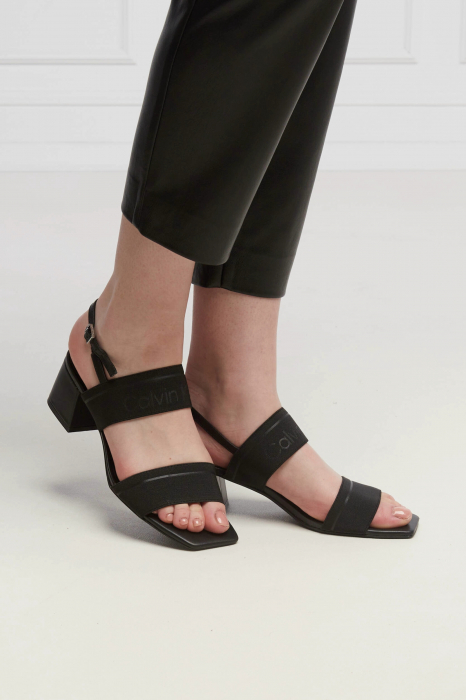 Sandale Calvin Klein cu toc masiv si insertii de piele [2]
