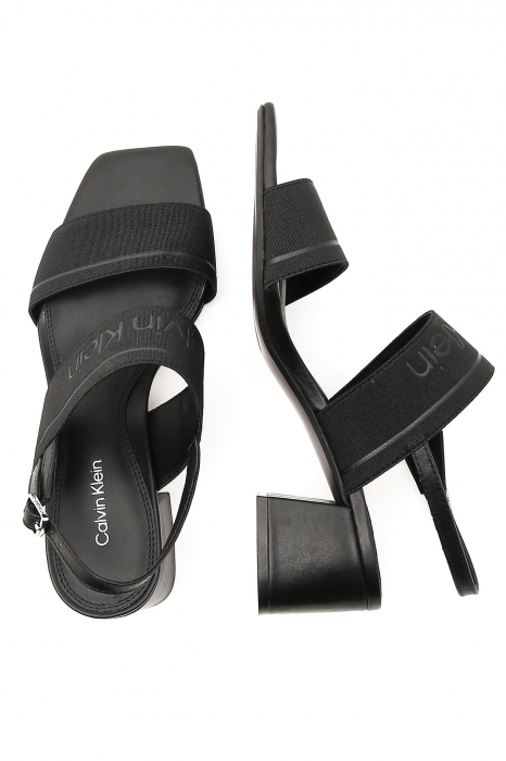 Sandale Calvin Klein cu toc masiv si insertii de piele [4]