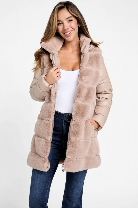 Guess women's jacket made of synthetic fur Factory Olivette [4]