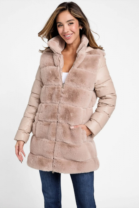 Guess women's jacket made of synthetic fur Factory Olivette [5]