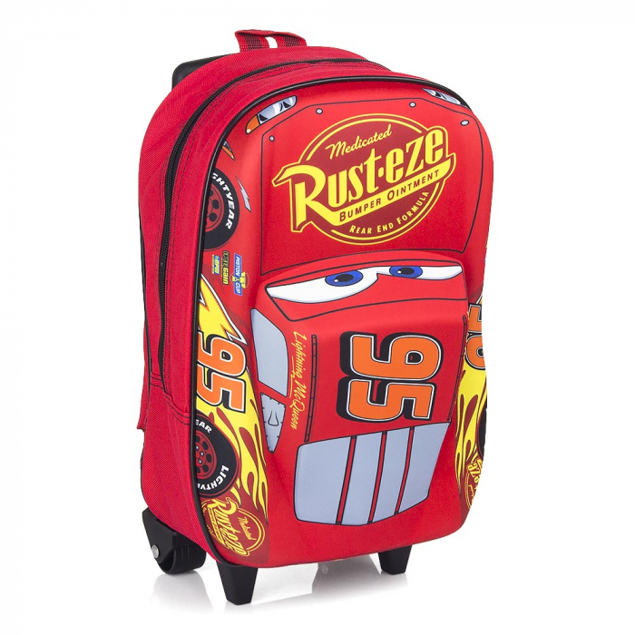 Ghiozdan Troler Disney Cars 3 Piston Cup 3D,Rosu, 38 x 28 x 12 cm [4]